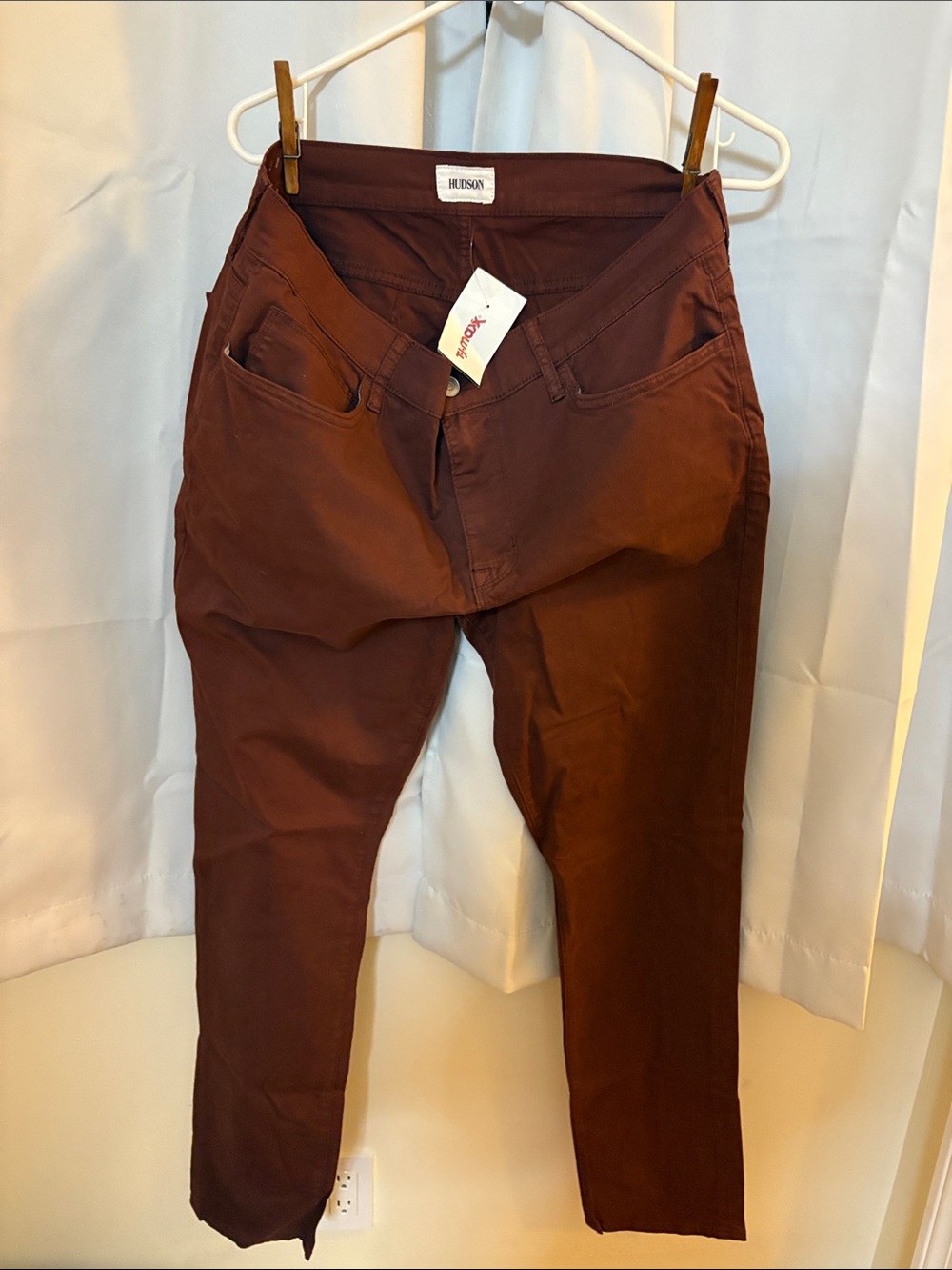 Hudson Rust Straight-Leg Pants